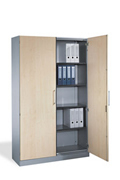 Stahlschrank Büro mit Holzdekorfront